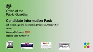 Candidate Information Pack Job Role Legal and Information