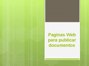 Publicar documentos en la web