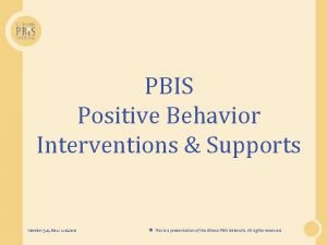 PBIS Positive Behavior Interventions Supports Version 3 0