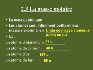 Masse atomique