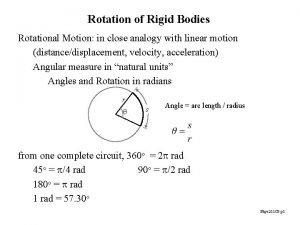 Rotation of Rigid Bodies Rotational Motion in close