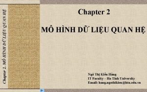 Chapter 2 M HNH D LIU QUAN H