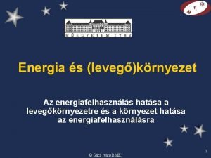 Energia s levegkrnyezet Az energiafelhasznls hatsa a levegkrnyezetre