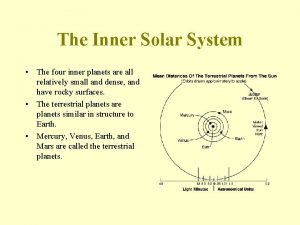 The four inner planets of our solar system are
