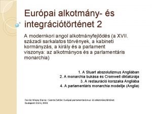 Eurpai alkotmny s integrcitrtnet 2 A modernkori angol