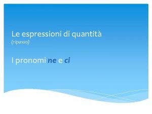 Espressioni di quantità