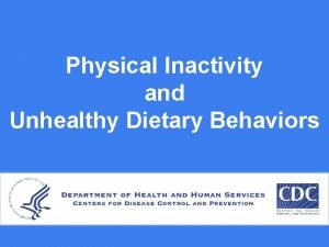 Physical Inactivity and Unhealthy Dietary Behaviors Percentage of