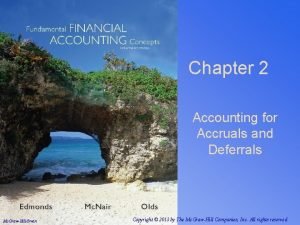 Chapter 2 Accounting for Accruals and Deferrals Mc
