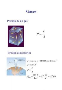 Gases Presin de un gas Presin atmosfrica Mediciones