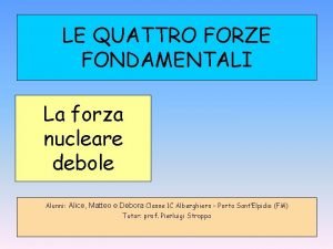 Forza nucleare debole