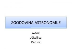 Kaj je astronomija