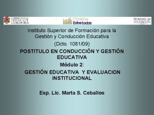 Instituto Superior de Formacin para la Gestin y