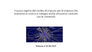 Il nuovo regime del credito di imposta per