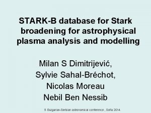 STARKB database for Stark broadening for astrophysical plasma