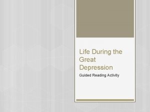 Guided reading hardship and suffering during the depression