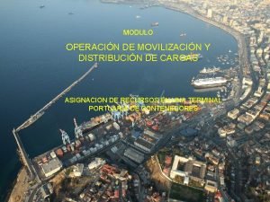 MODULO OPERACIN DE MOVILIZACIN Y DISTRIBUCIN DE CARGAS