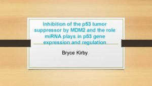 Inhibition of the p 53 tumor suppressor by