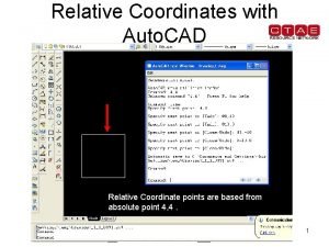 Relative coordinate system in autocad