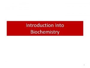Applications of biochemistry