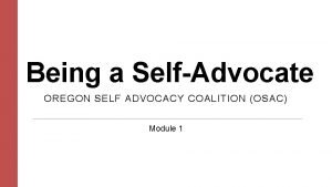 Oregon self advocacy coalition