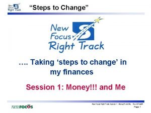 Steps to Change Taking steps to change in