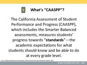 Whats CAASPP The California Assessment of Student Performance