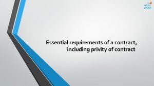 Essential requirements of a contract