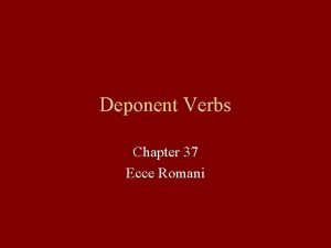 Deponent verbs