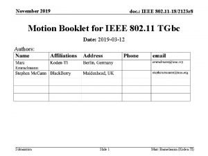 November 2019 doc IEEE 802 11 182123 r