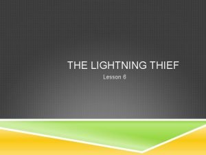 THE LIGHTNING THIEF Lesson 6 EVIDENCE FLAGS What