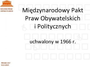 RZECZNIK PRAW OBYWATELSKICH PRAWO JEST DLA LUDZI Midzynarodowy