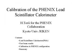 Calibration of the PHENIX Lead Scintillator Calorimeter H