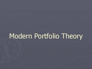 History of modern portfolio theory