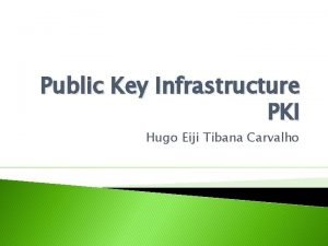 Public Key Infrastructure PKI Hugo Eiji Tibana Carvalho