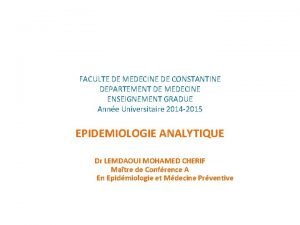 Faculté de medecine de constantine Faculté de medecine de constantine