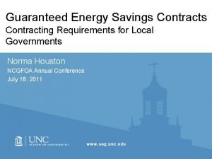 Guaranteed Energy Savings Contracting Requirements for Local Governments
