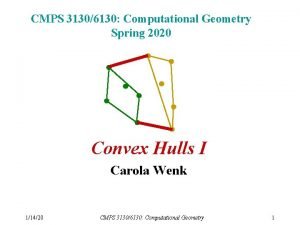 CMPS 31306130 Computational Geometry Spring 2020 Convex Hulls