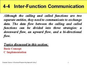 Explain inter function communication in c