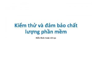 Kim th v m bo cht lng phn