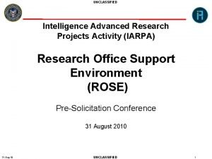 Intelligence advanced research projects activity