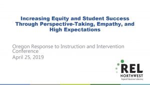 Increasing Equity and Student Success Through PerspectiveTaking Empathy