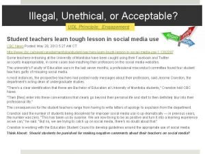 Illegal Unethical or Acceptable UDL Principle Engagement Student