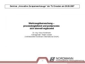 Nordmann werkzeugüberwachung