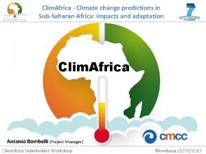 Clim Africa Climate change predictions in SubSaharan Africa