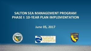 Salton sea management program Salton sea management program