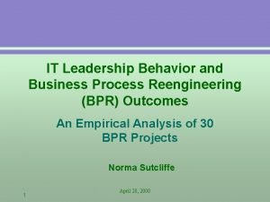 IT Leadership Behavior and Business Process Reengineering BPR
