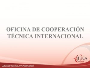 OFICINA DE COOPERACIN TCNICA INTERNACIONAL GESTIN DE RECURSOS