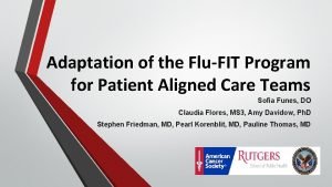 Adaptation of the FluFIT Program for Patient Aligned