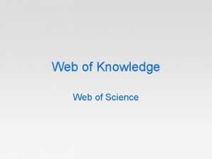 Web of knowledge muni