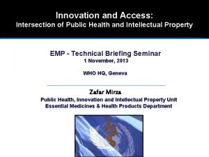 Innovation and Access Intersection of Public Health and